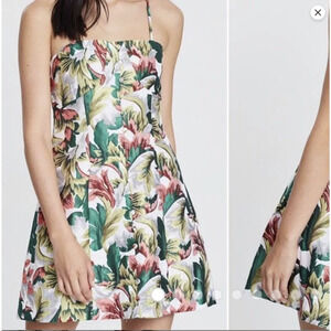 Anthropologie Floral Mini Dress - Green, Pink, White
